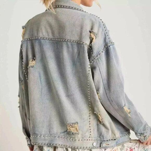 POL Studded Denim Jacket L - Picture 4 of 5